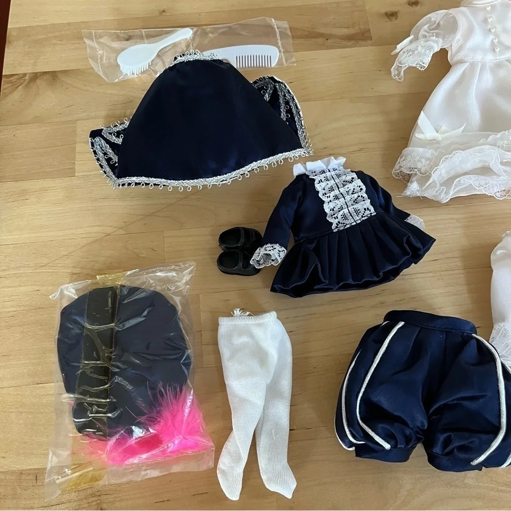 Vintage 80’s Vogue Dolls Dakin 1988 Lot Of 2 Outfits Bride And Blue Pants Suit